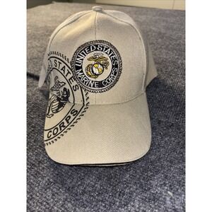 Marines Hat Embroidered w/ Shadow USA Military Adjustable‎ Ball cap LT  Khaki.